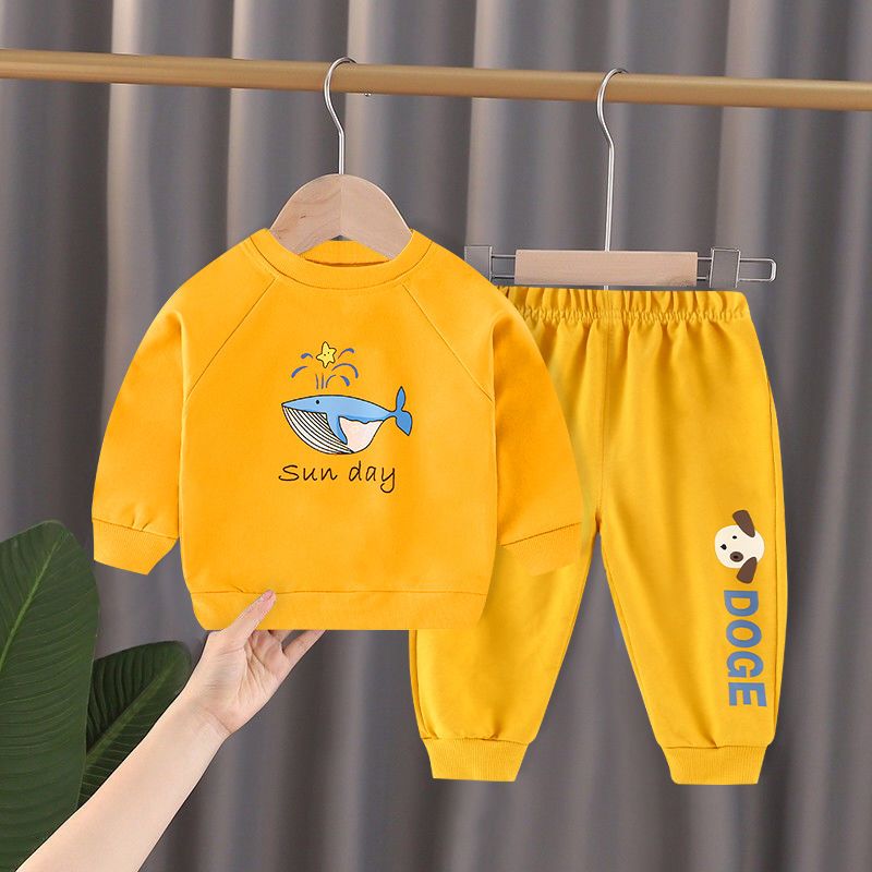 儿童卫衣套装春秋韩版洋气长袖男女童外穿宝宝衣服中小童装两件套