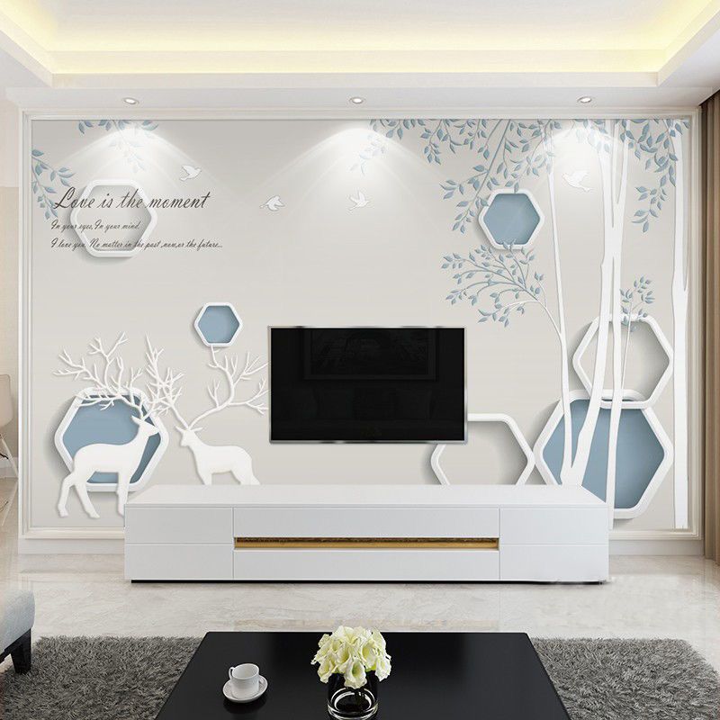 欧式8d电视背景墙壁纸5d客厅装饰墙壁画3d立体现代简约影视墙贴画