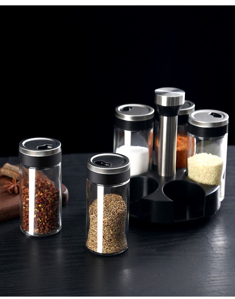 家用调味料盒玻璃味精盐罐厨房胡椒烧烤撒料瓶佐料罐子调料瓶套装