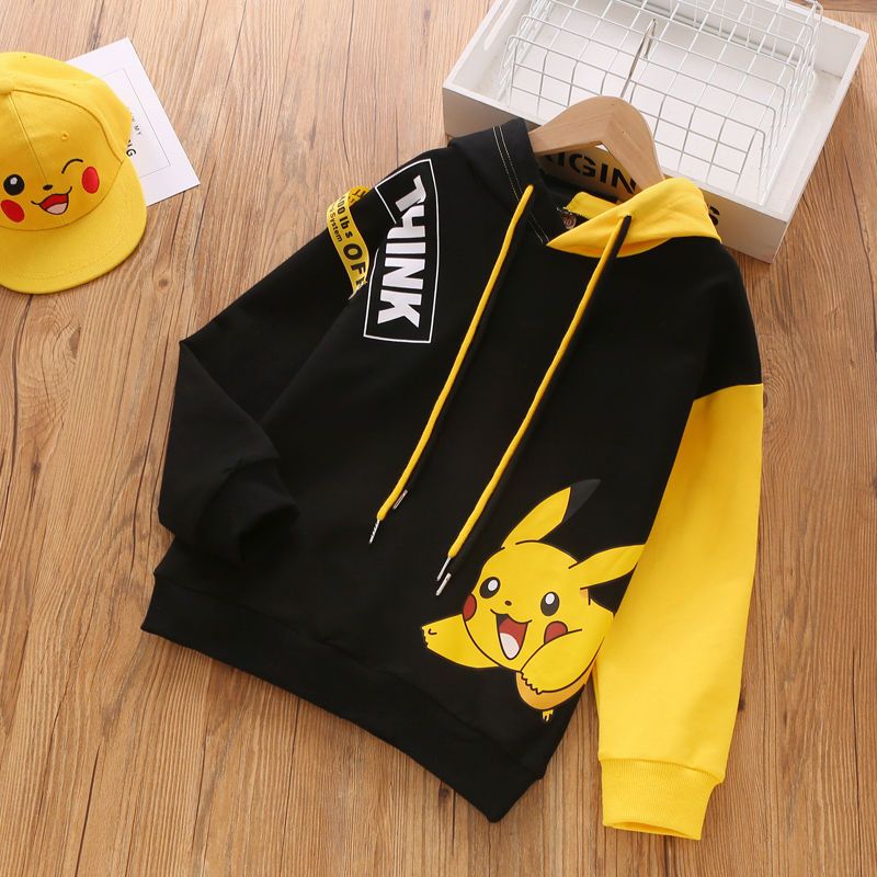 Pikachu children's clothing girls' Western style sweater 2020 new autumn and winter children's top Plush thick hooded girl