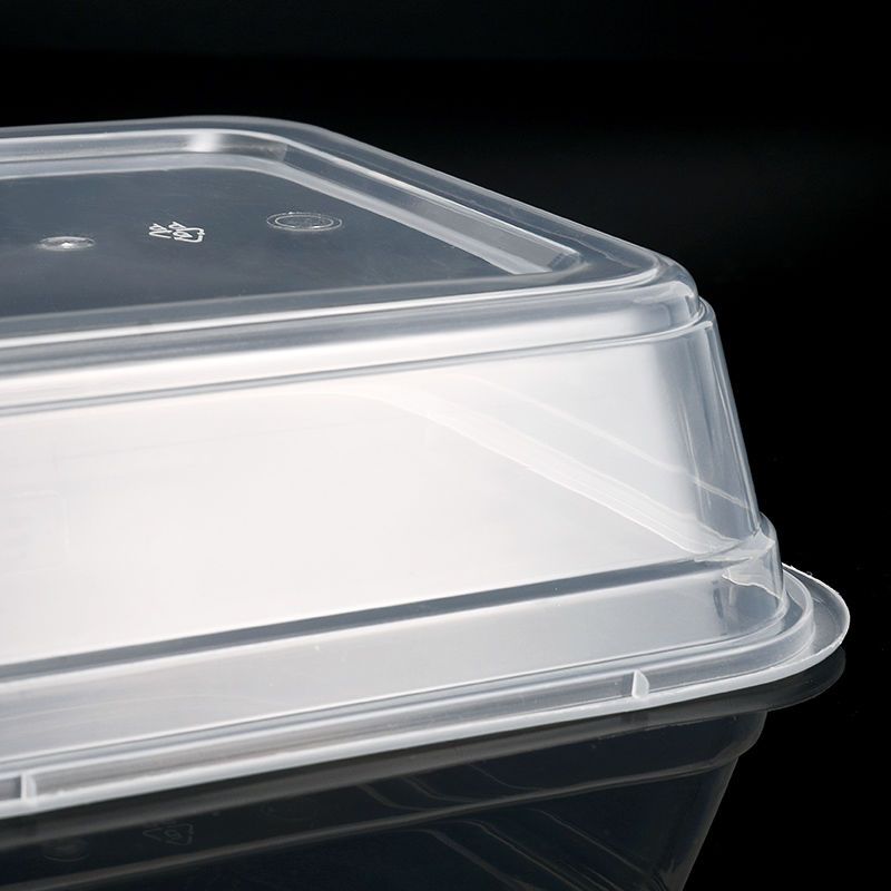 一次性饭盒长方形塑料便当家用外卖餐饮快餐盒方形透明保鲜盒带盖