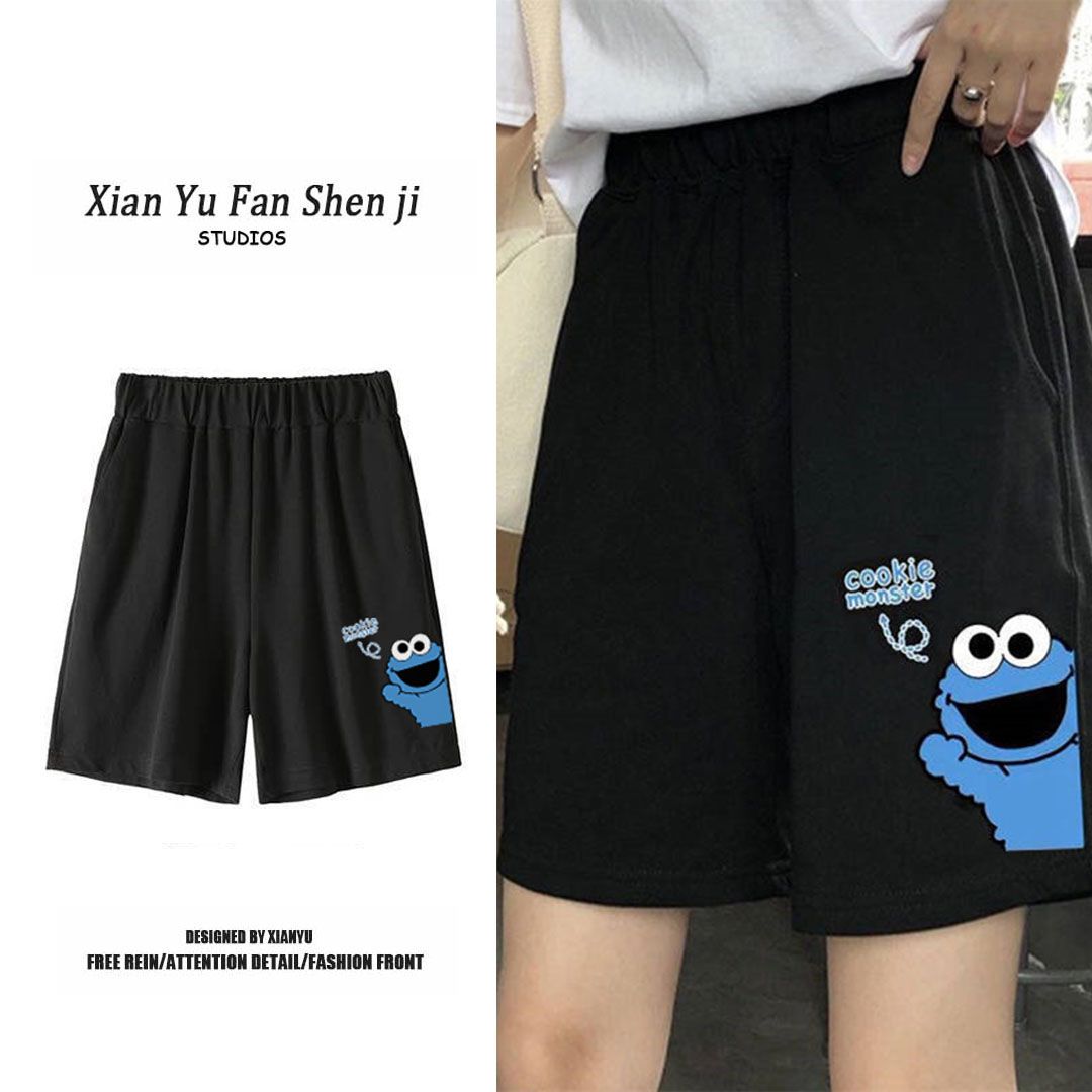 Cotton shorts for female summer students Korean loose new style clothes Korean slim casual Capris BF Harajuku ins
