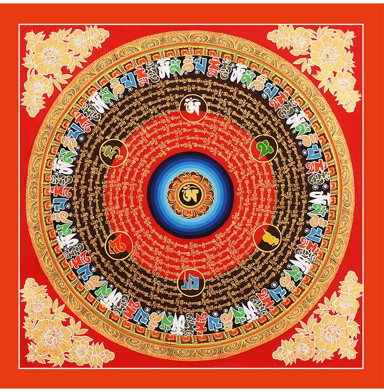 Masterpiece Hand-Painted Yamantaka Thangka detail 1