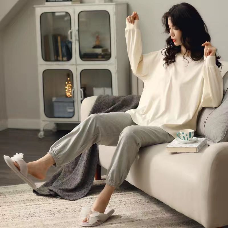 Pajamas women spring and autumn long sleeve pants Korean version students loose and lovely large size sweet winter women's home wear set
