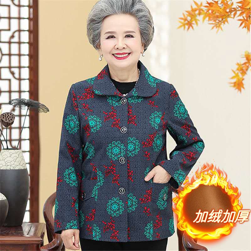 中老年女装春秋装老年人衣服女奶奶外套妈妈装大码女装老太太衣服