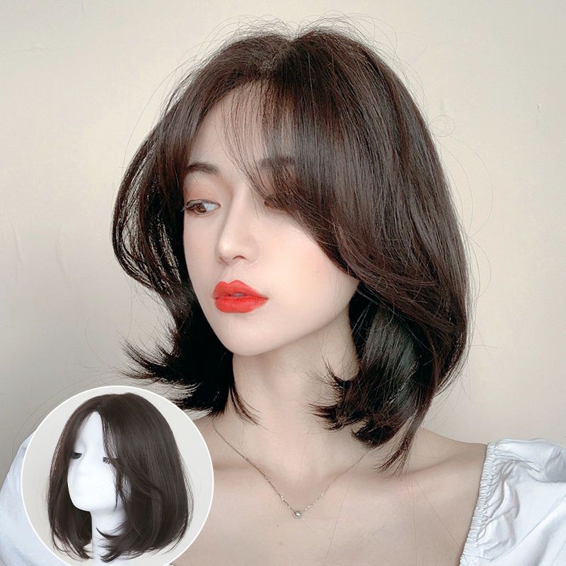 假发女中分短发 内扣bobo头梨花卷整顶全头假发套蓬松