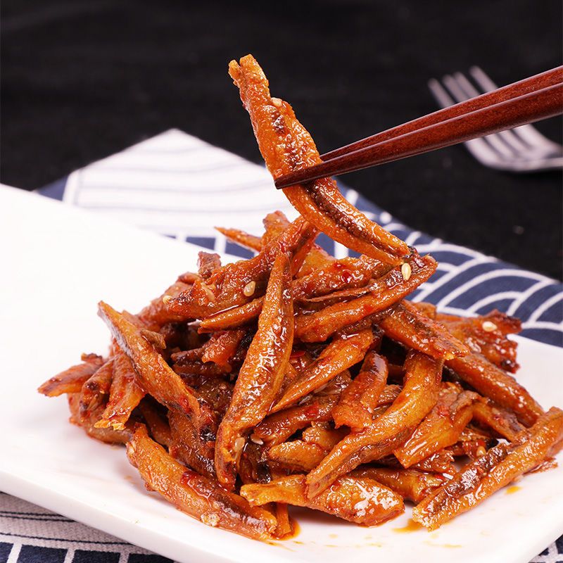 【买50送50】香辣小鱼仔零食批发湖南辣小鱼休闲食品鱼仔干毛毛鱼