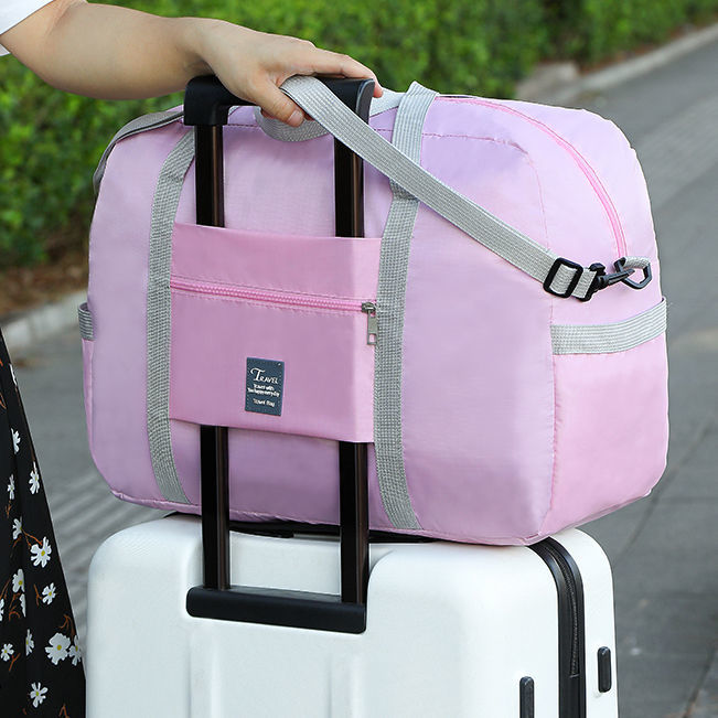 旅行包包女短途行李包大容量学生手提小型旅游轻便帆布待产收纳包