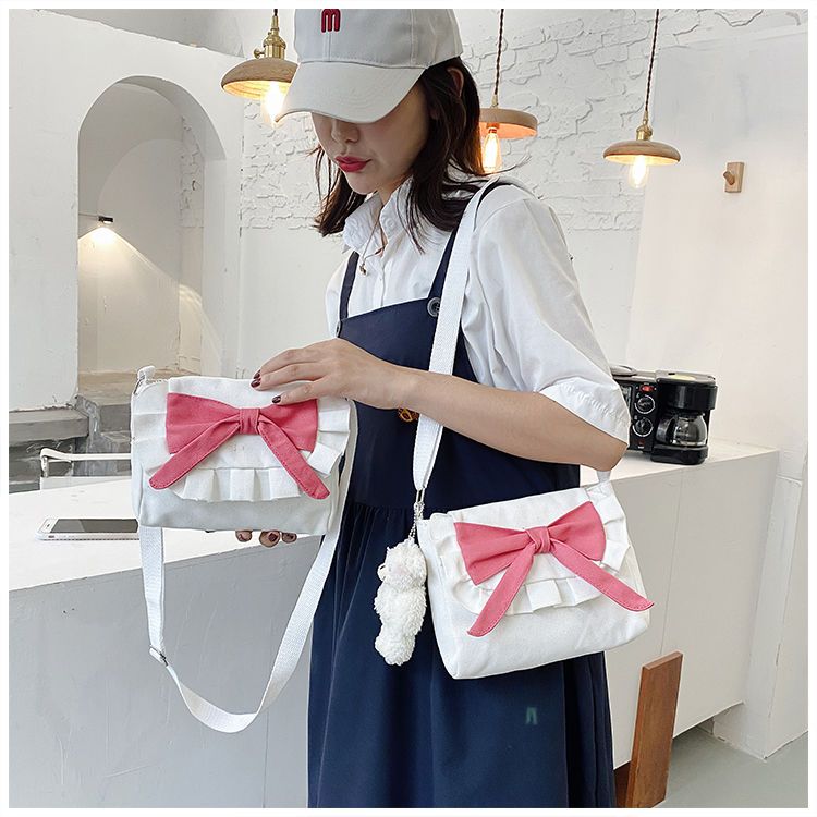 Borsa a tracolla piccola da donna 2020 New INS Canvas Student Versatile Girl Fresh Cartoon_voghion.com