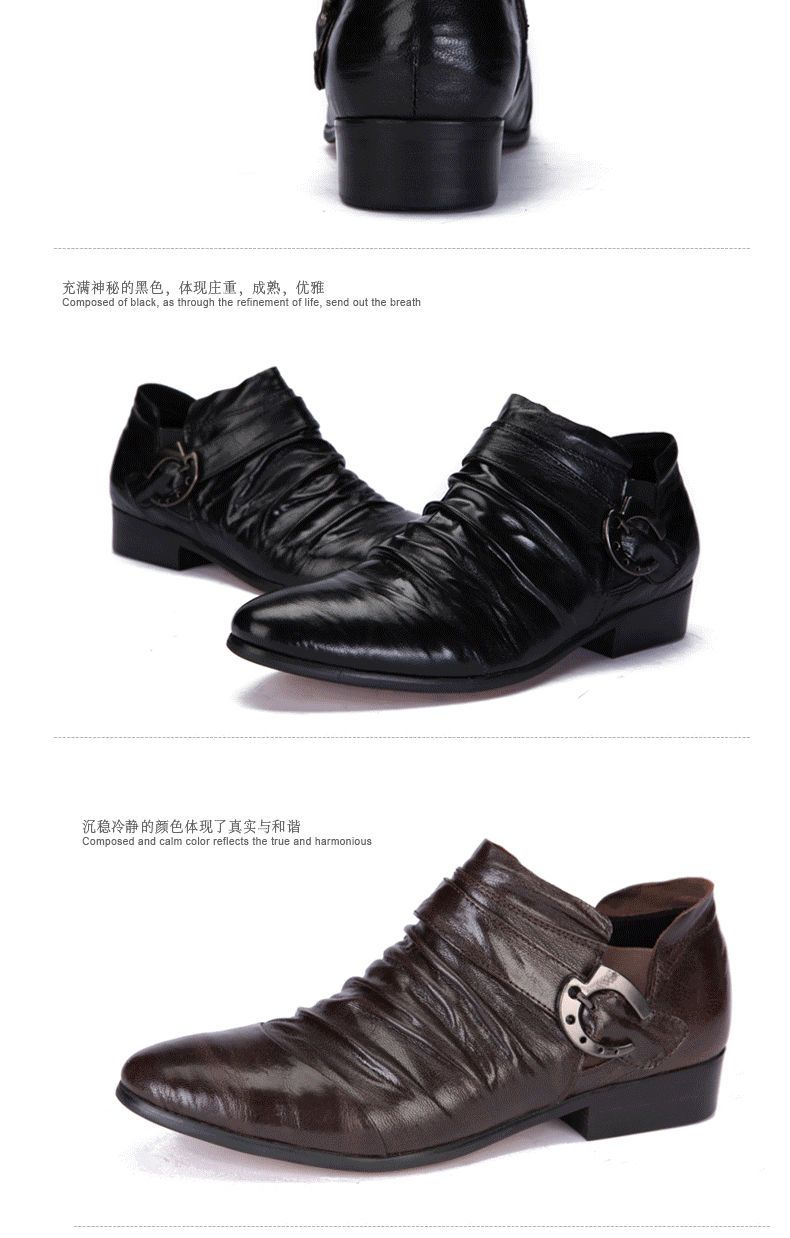 Neue Mode-Business Kleid Männer Echtes Leder Füße Abdeckung Koreanische Version Schnalle Friseur Schuhe Britischen Spitz_voghion.com