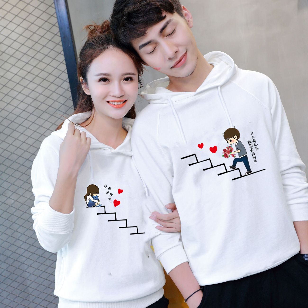 2020新款情侣装卫衣秋冬季韩版一男一女加绒宽松连帽外套潮流班服