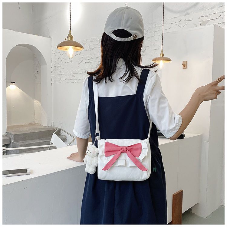 Borsa a tracolla piccola da donna 2020 New INS Canvas Student Versatile Girl Fresh Cartoon_voghion.com