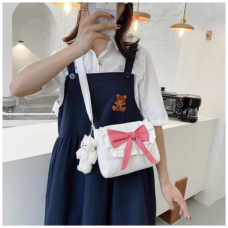 Borsa a tracolla piccola da donna 2020 New INS Canvas Student Versatile Girl Fresh Cartoon_voghion.com