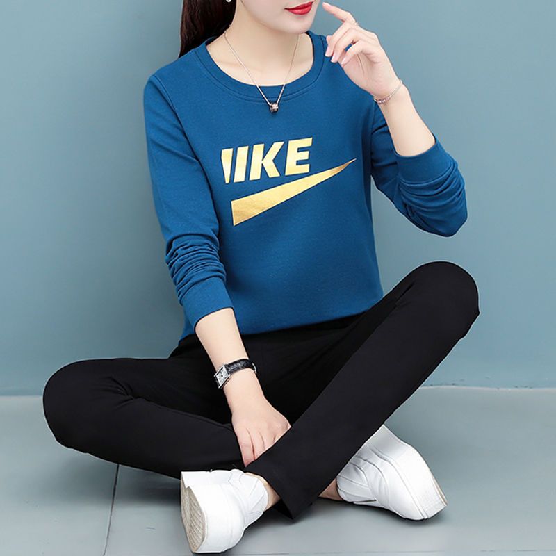 纯棉运动套装女春秋季时尚韩版宽松卫衣大码女装秋装广场舞休闲服