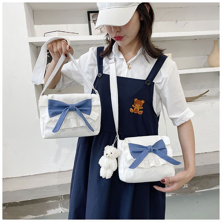 Borsa a tracolla piccola da donna 2020 New INS Canvas Student Versatile Girl Fresh Cartoon_voghion.com
