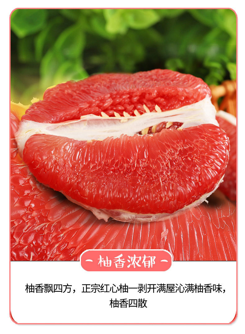 【精选】福建红心蜜柚红柚子平和红肉三红蜜柚白心柚新鲜水果