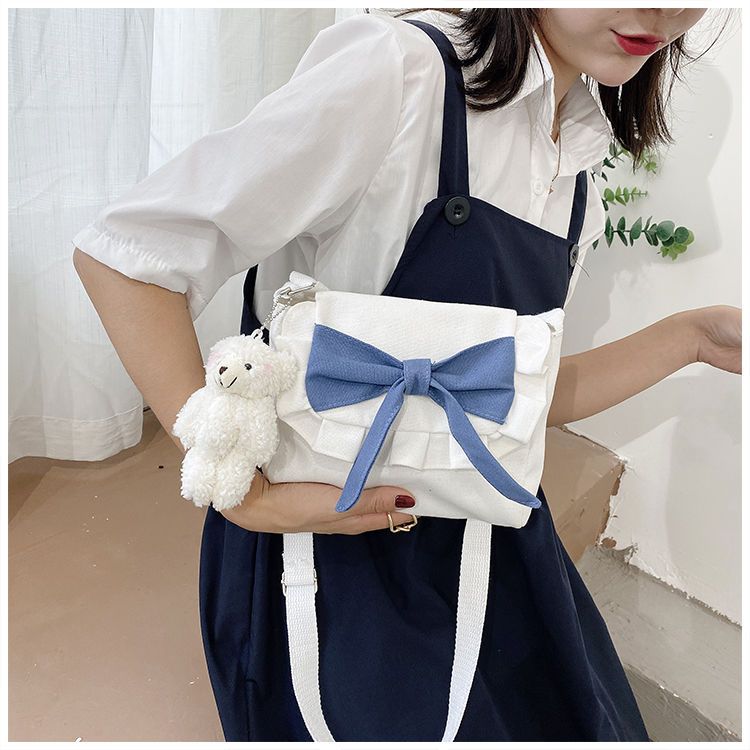 Borsa a tracolla piccola da donna 2020 New INS Canvas Student Versatile Girl Fresh Cartoon_voghion.com