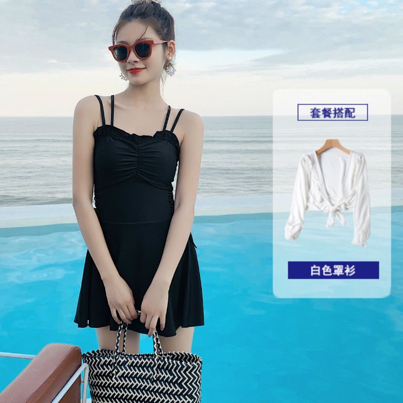  new swimsuit female fairy fan Korea sexy conjoined boxer conservative slimming hot spring small fragrance