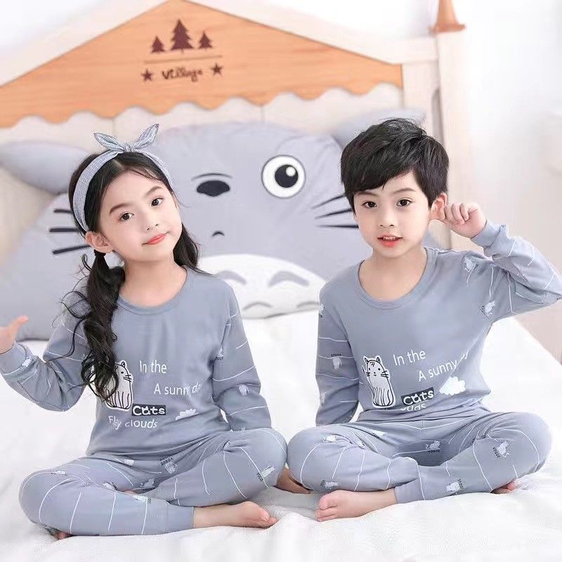 2-15 years old children's pure cotton underwear suit, autumn and winter autumn clothes, autumn trousers, boys' and girls' thin long sleeve pajamas
