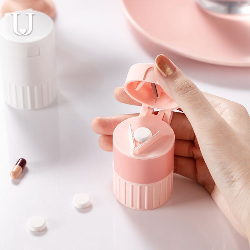 双j切药器磨药器药片切割研磨分薬神器碾碎一分四磨粉器便携药盒