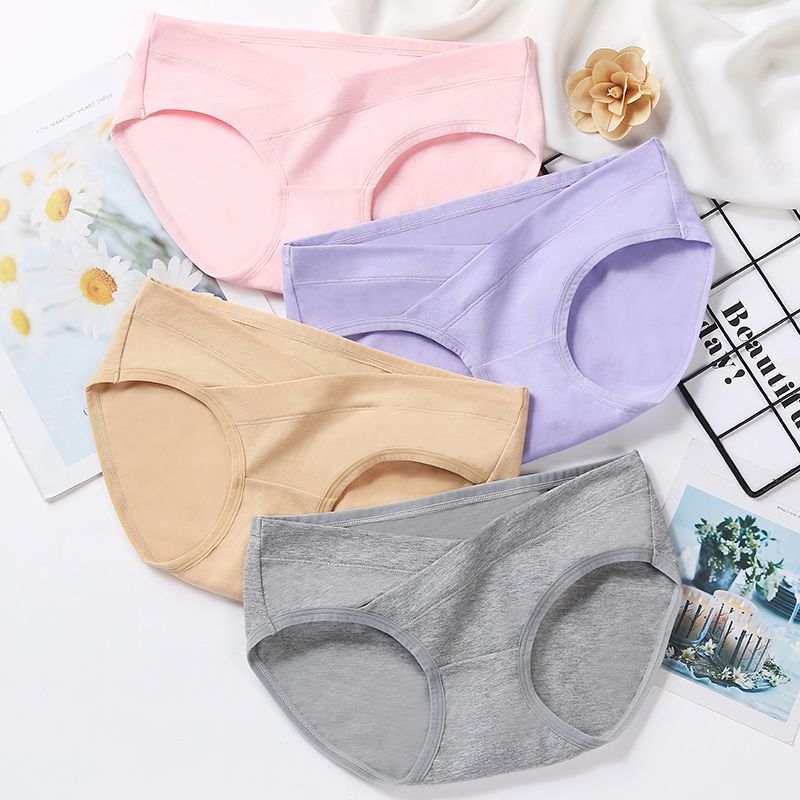 Maternity panties, thin, breathable, pure cotton, early pregnancy, second trimester, late pregnancy, low waist, belly support, large size pants