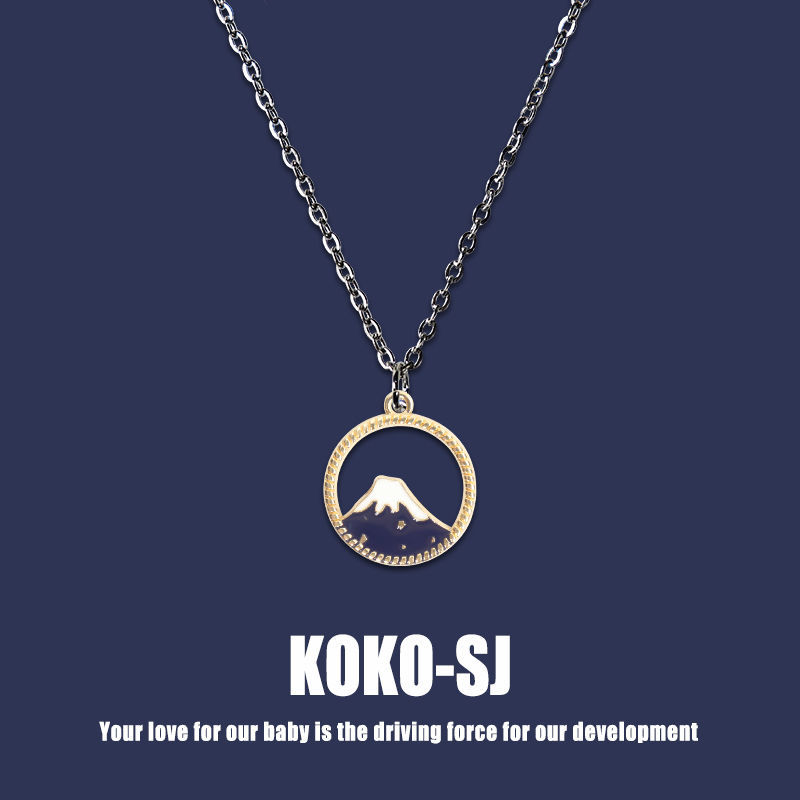 Korean yuan brand snow mountain Necklace oil alloy Female Minority simple pendant male hip hop accessories couple jewelry gift