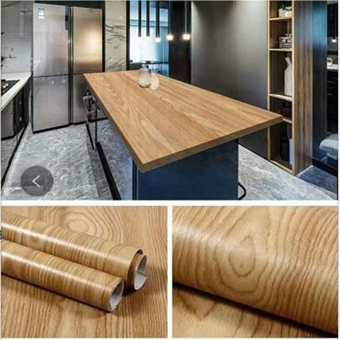 防水木纹贴纸仿木墙纸自粘衣柜橱柜桌面旧门改造家具桌面翻新壁纸 虎窝拼