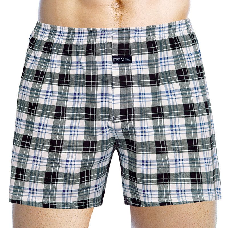 Pure cotton men's pajama pants three-point pants thin section middle-aged and elderly plus fat plus high waist loose Arrow pants large size boxer pants