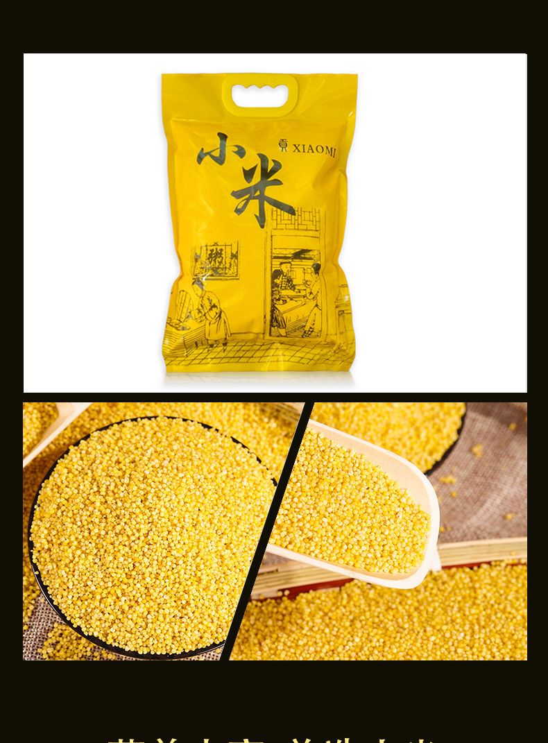 新黄小米1-5斤米脂小黄米宝宝米月子米2斤农家自种杂粮粥米100g随机款