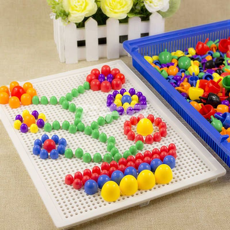 百变蘑菇钉益智玩具积木拼装拼图男女小孩宝宝幼儿园儿童礼物