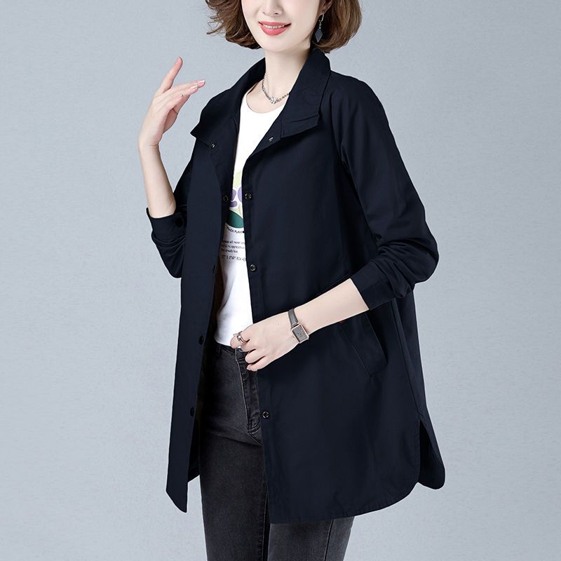 Windbreaker women's mid-length 2023 spring and autumn new women's thin coat middle-aged mother temperament long women's coat