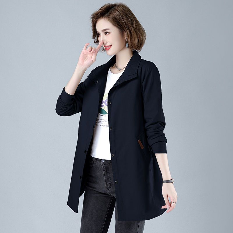 Windbreaker women's mid-length 2023 spring and autumn new women's thin coat middle-aged mother temperament long women's coat