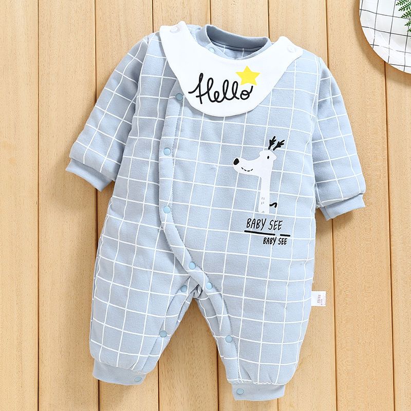 Newborn baby clothes baby go out quilted thickened autumn and winter suit winter warm thickened jumpsuit cotton clothes