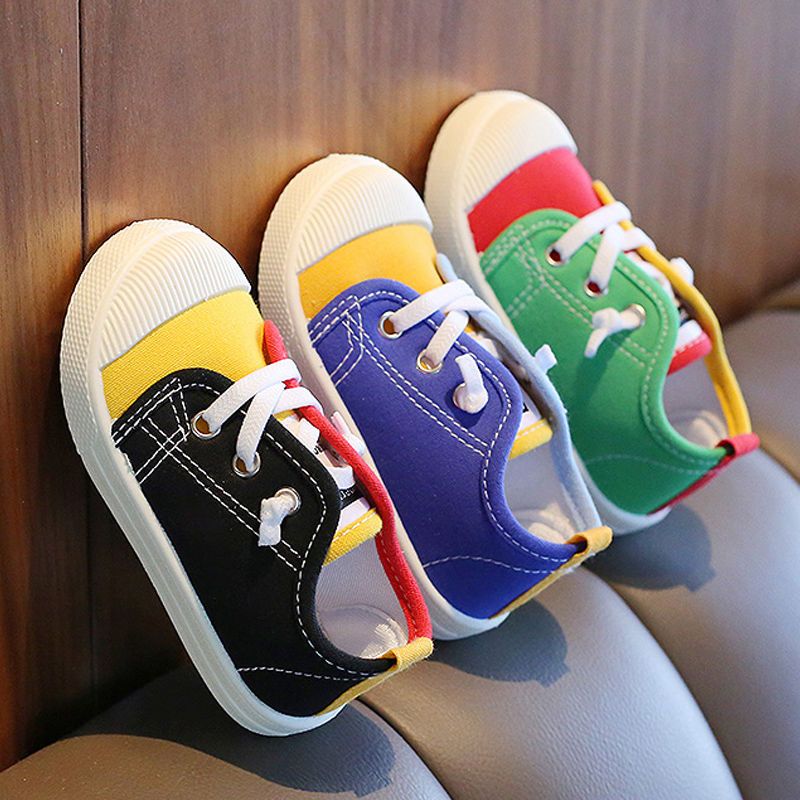 Children's canvas shoes girls 2-3-4 years old leisure board shoes solid soft sole baby single shoes kindergarten children's shoes boy