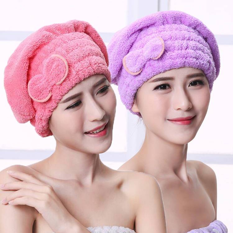 Quick drying hair cap bath cap coral fleece water absorbent hair towel women's bag headdress women's hat refuse hair dryer thickened water cap