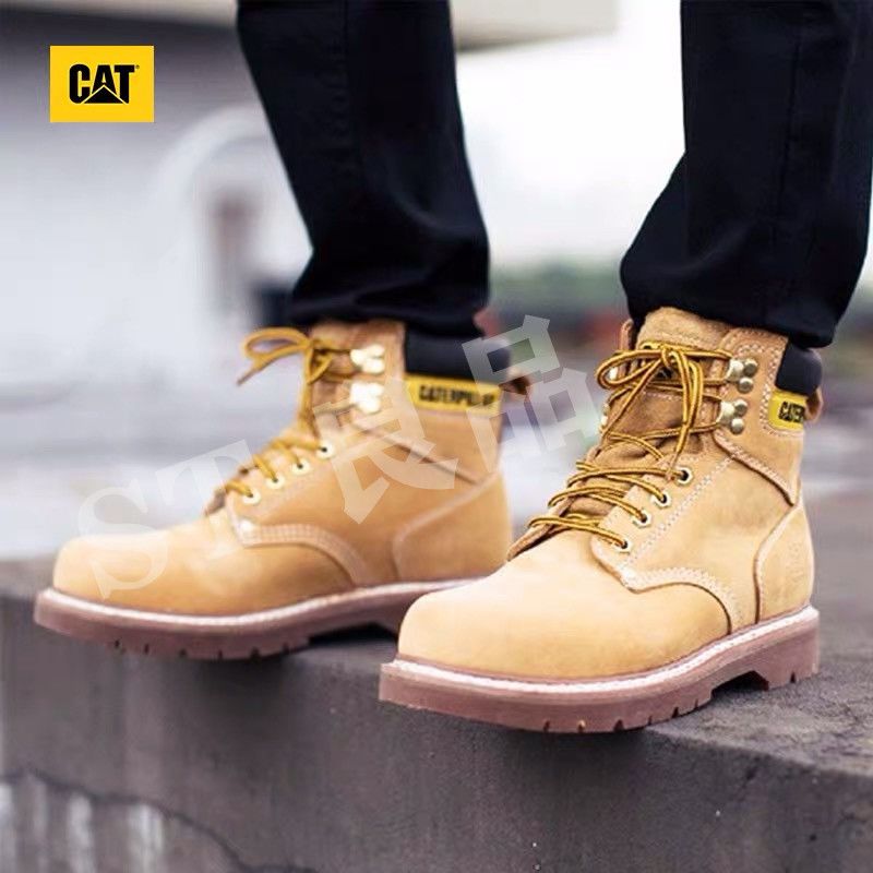 cat卡特高帮鞋男女秋冬情侣鞋百搭工装大黄真皮马丁水晶底最新款