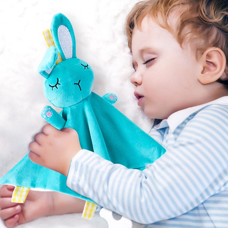 婴儿安抚巾可入口牙胶宝宝安抚玩偶0-1-3岁睡眠手偶玩具不掉毛