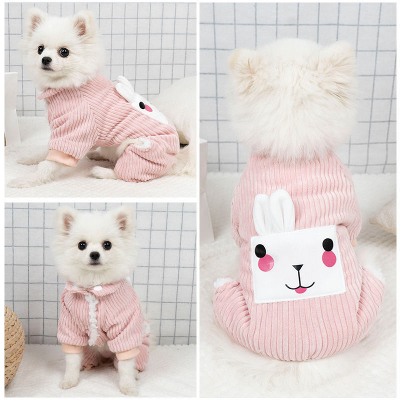 Dog's clothes thickened cute rabbit autumn and winter clothes Teddy Baume bear small dog pet winter cat clothes