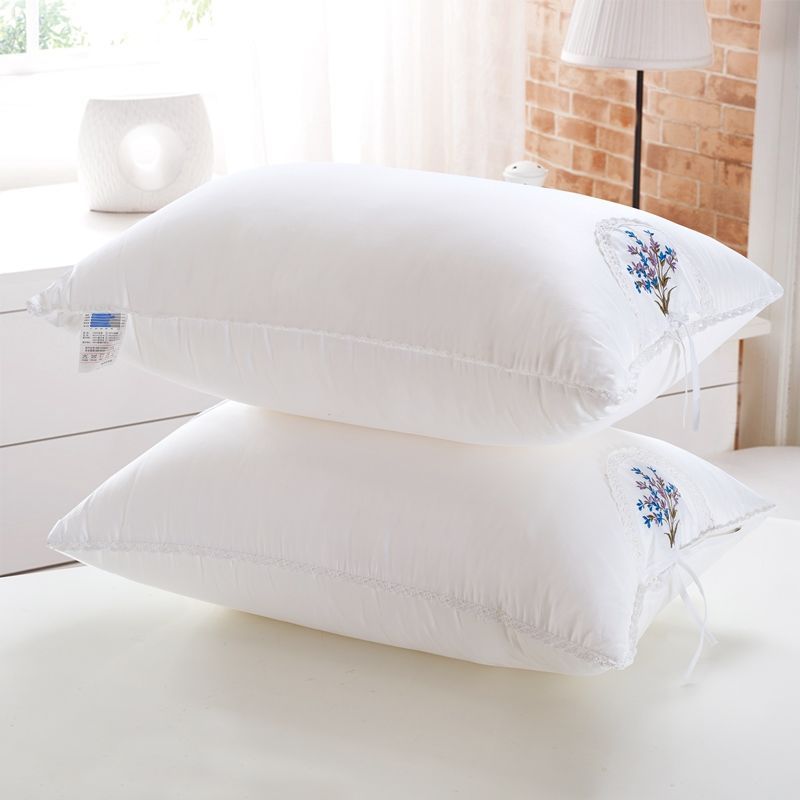 一对装100%全棉助睡眠枕头芯正品学生宿舍家用成人护颈枕头单人女