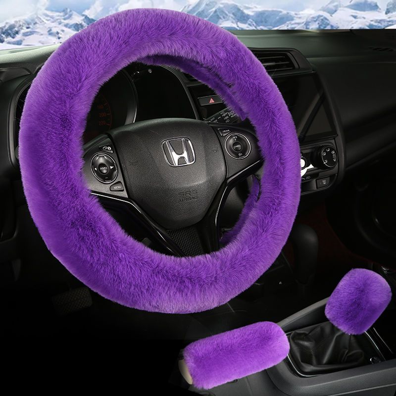 [Big plush that won’t be cold in winter] car plush steering wheel cover, car winter handlebar cover, universal for women, warm and non-slip