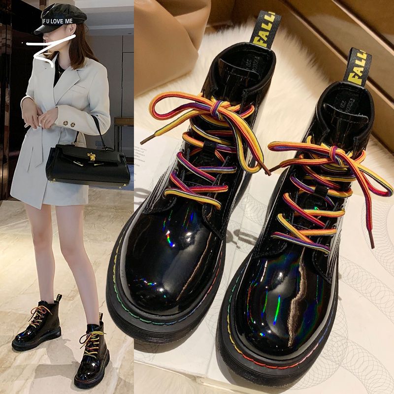 馬丁靴女潮ins酷2023新款百搭英倫風春秋單靴切爾西瘦瘦機車短靴