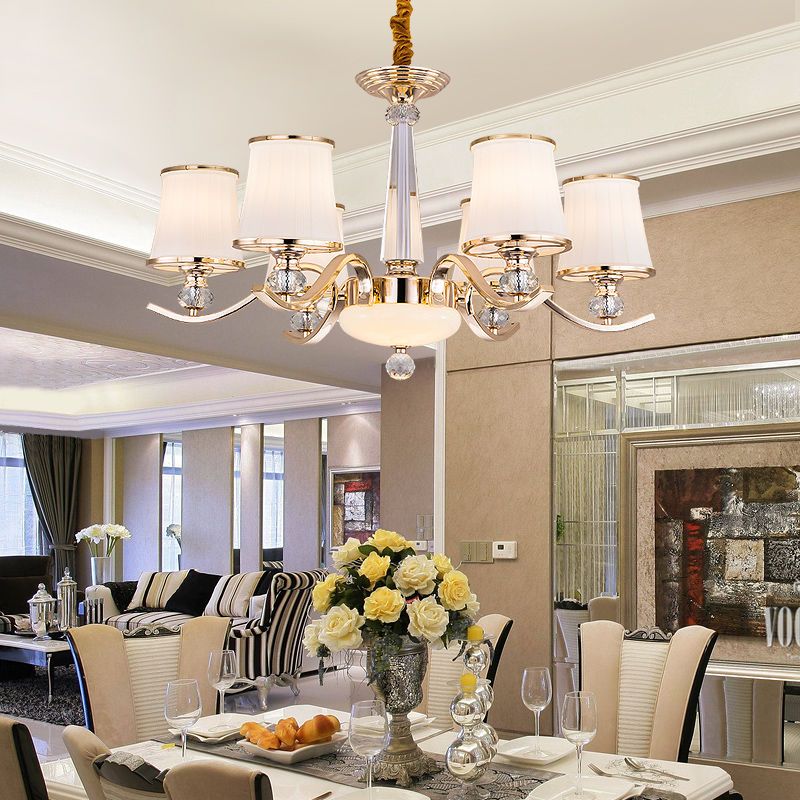 新款欧式大气客厅吊灯简约现代吸吊卧室简欧美式餐厅水晶套餐灯具