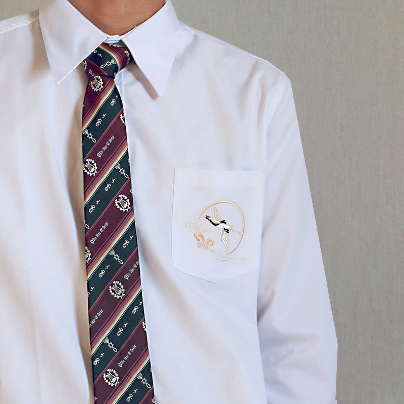 【寻月】DK衬衫大码原创正版刺绣衬衫日系仙鹤长袖上衣男小众特色