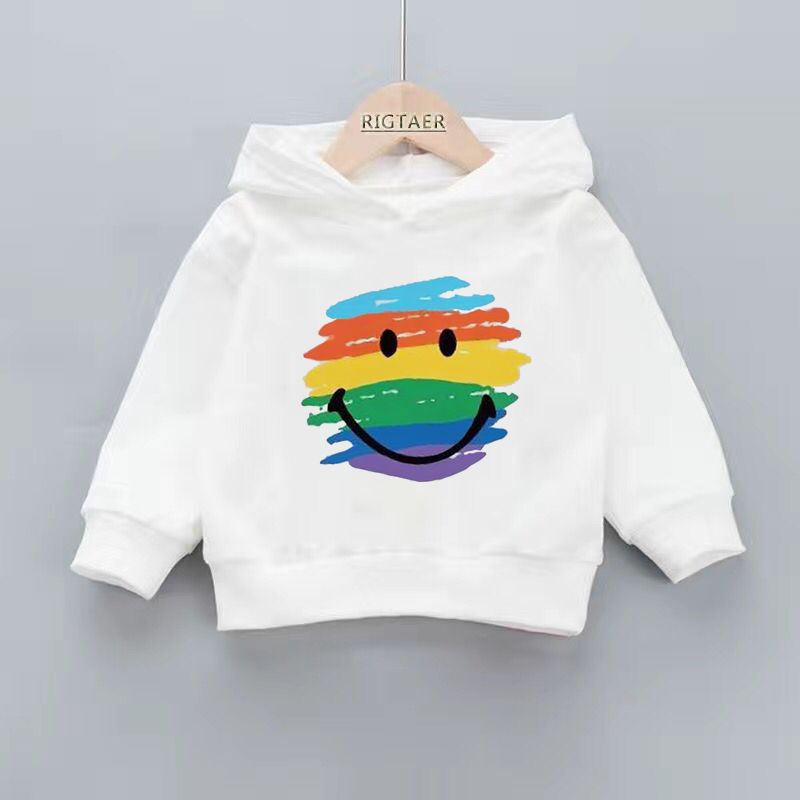  boys and girls hooded sweater spring and autumn new baby middle and big children cartoon foreign style jacket tops children's bottoming