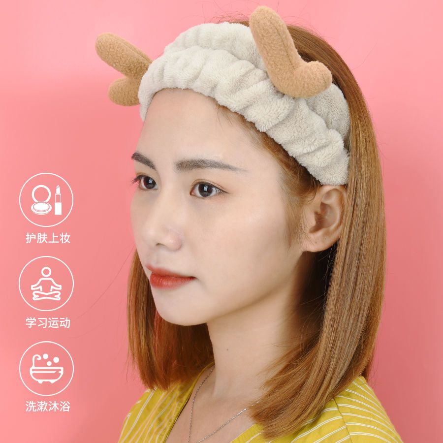 Hair band women's face washing hair hoop tied hair tied hair card headdress going out to wash with mask net red cute but not strangled head