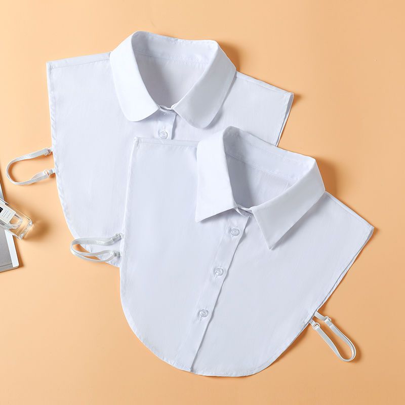 假领子女百搭假领衬衫领棉装饰立领圆领方领假衣领白色条纹衬衣领
