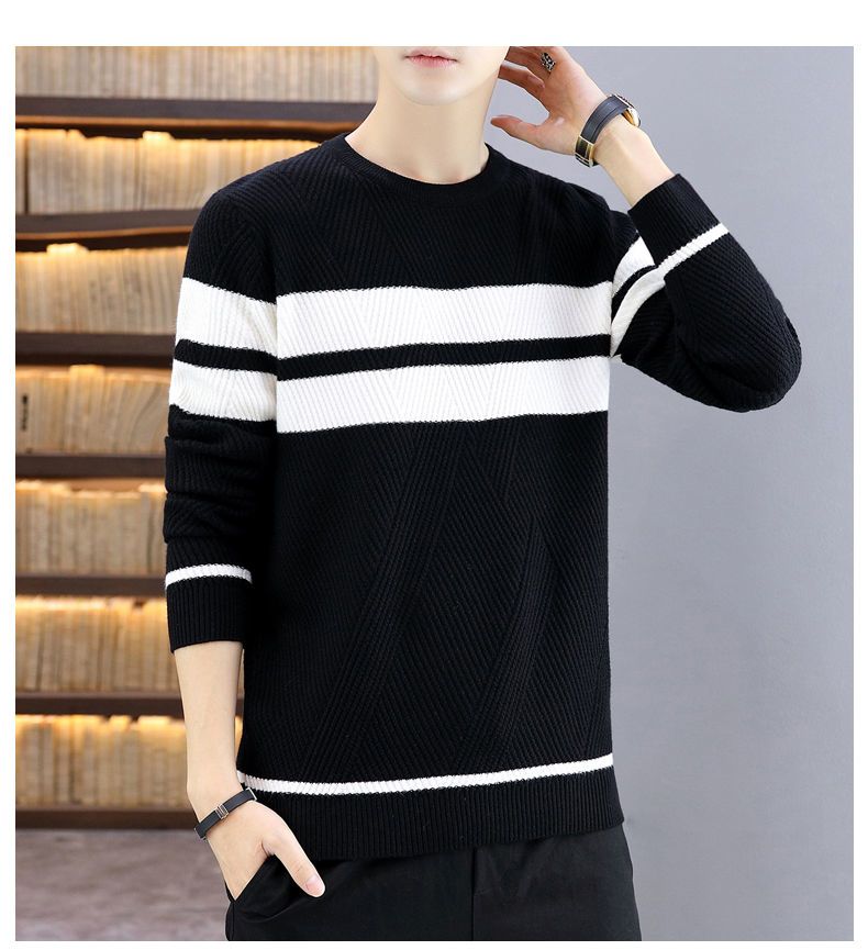 Men's Sweater Thickened Knit Pullover Round Neck Autumn Winter_voghion.com