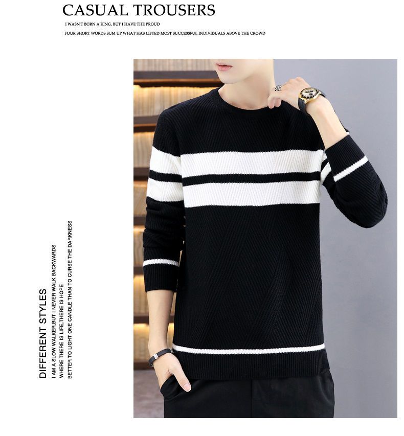Men's Sweater Thickened Knit Pullover Round Neck Autumn Winter_voghion.com