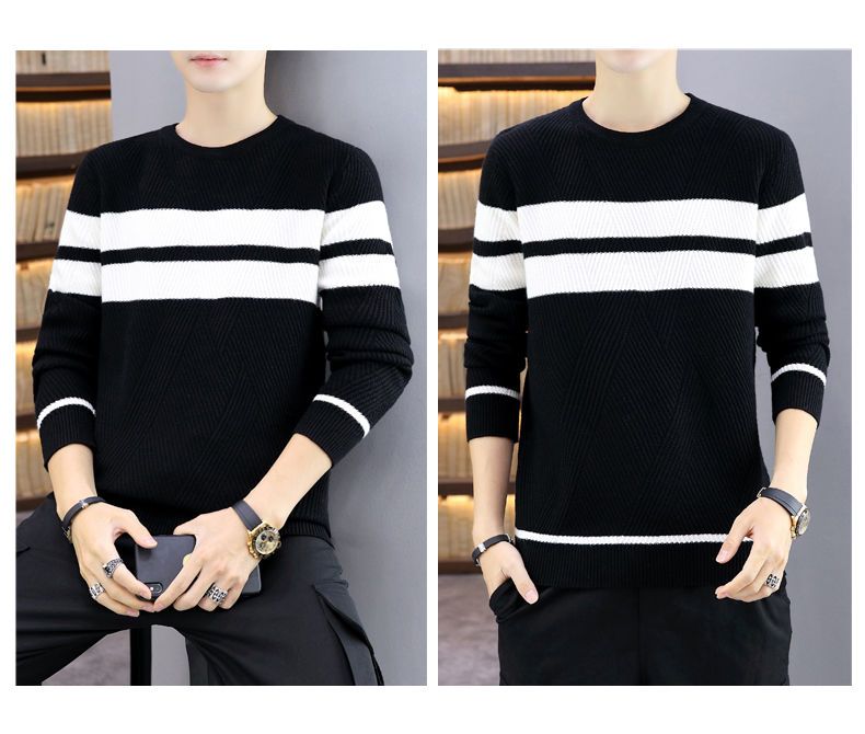 Men's Sweater Thickened Knit Pullover Round Neck Autumn Winter_voghion.com