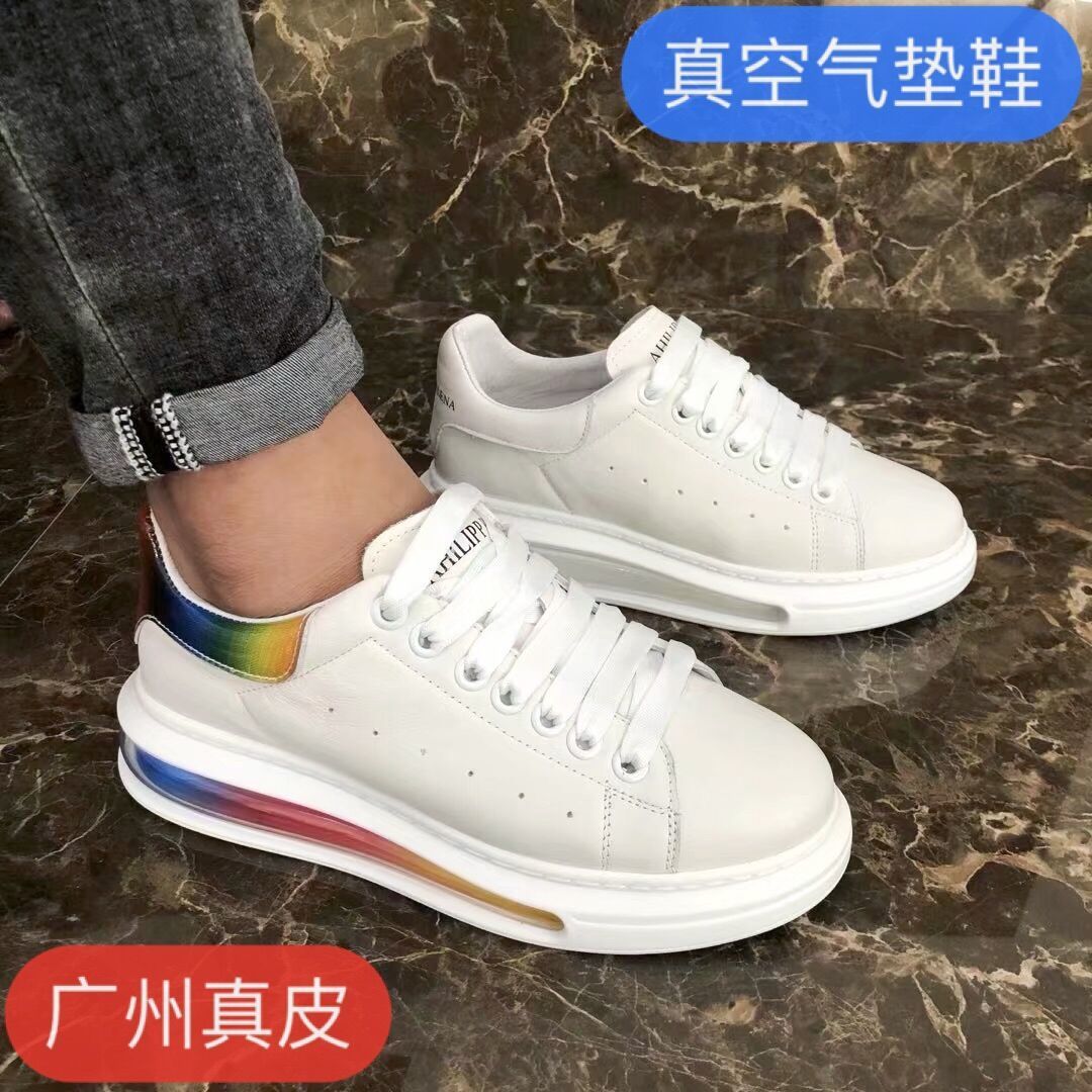 欧洲站2020秋季新款休闲板鞋真皮气垫减震小白鞋男百搭厚底松糕鞋